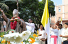 Vehicle rally from city to Bajpe carrying statue of Pope John Paul II